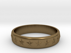 Stars Around (5 points, embossed, thick) - Ring in Natural Bronze: 6 / 51.5