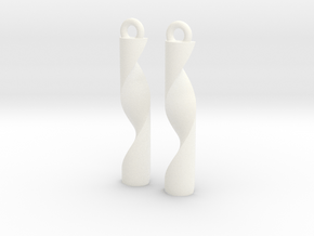 Double Helix Pendants in White Processed Versatile Plastic
