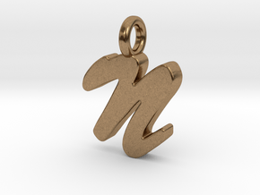 N - Pendant 2mm thk. in Natural Brass