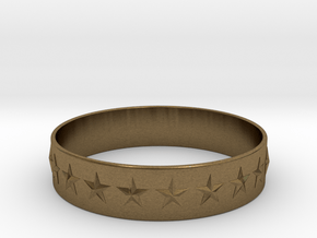 Stars Around (5 points, embossed, thin) - Ring in Natural Bronze: 6 / 51.5