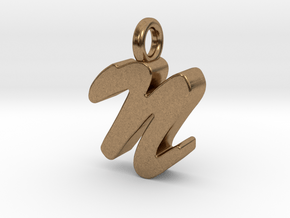 N - Pendant 3mm thk. in Natural Brass