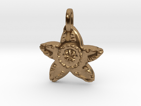 Starfish Charm Pendant in Natural Brass