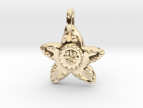Starfish Charm Pendant in 14k Gold Plated Brass