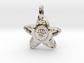 Starfish Charm Pendant in Rhodium Plated Brass