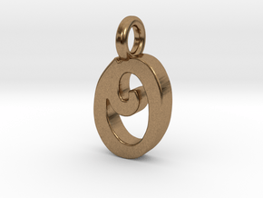 O - Pendant 2mm thk. in Natural Brass
