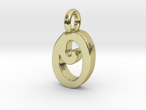 O - Pendant 2mm thk. in 18k Gold Plated Brass