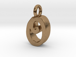 O - Pendant 3mm thk. in Natural Brass