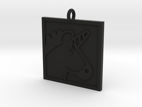 Unicorn Pendant in Black Natural Versatile Plastic