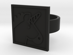 Unicorn Ring in Black Natural Versatile Plastic: 8 / 56.75