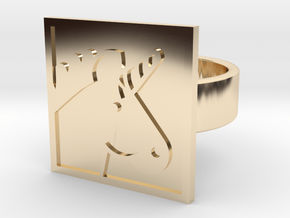 Unicorn Ring in 14k Gold Plated Brass: 8 / 56.75
