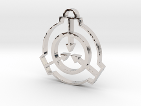 SCP Pendant in Rhodium Plated Brass