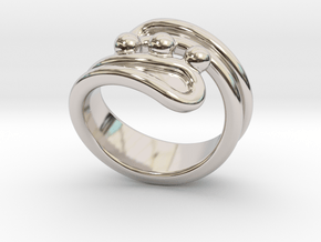 Threebubblesring 26 - Italian Size 26 in Rhodium Plated Brass