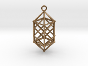 Hyperdiamond projection of 24 cell Octoplex 60mm in Natural Brass