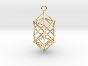 Hyperdiamond projection of 24 cell Octoplex 60mm in 14k Gold Plated Brass