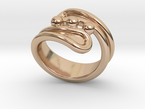 Threebubblesring 28 - Italian Size 28 in 14k Rose Gold Plated Brass