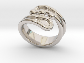 Threebubblesring 28 - Italian Size 28 in Rhodium Plated Brass