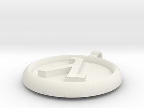 Half-Life Logo Pendant in White Natural Versatile Plastic: Large