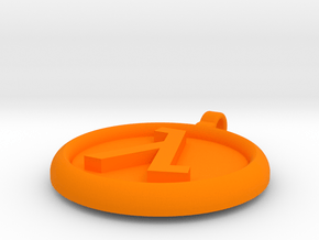 Half-Life Logo Pendant in Orange Processed Versatile Plastic: Small