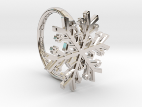 Snowflake Ring 1 d=16mm h21d16 in Platinum