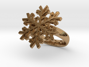 Snowflake Ring 1 d=16mm h35d16 in Polished Brass
