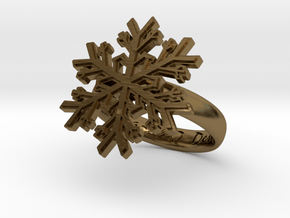 Snowflake Ring 1 d=16mm h35d16 in Polished Bronze