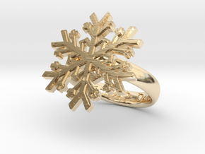 Snowflake Ring 1 d=16mm h35d16 in 14k Gold Plated Brass