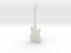 Telecaster Guitar Pendant in White Natural Versatile Plastic