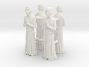 Medieval Saint statues x4 in White Natural Versatile Plastic