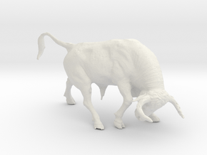 Printle Animal Bull - 1/48 in White Natural Versatile Plastic