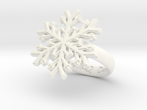 Snowflake Ring 1 d=16mm h35d16 in White Processed Versatile Plastic