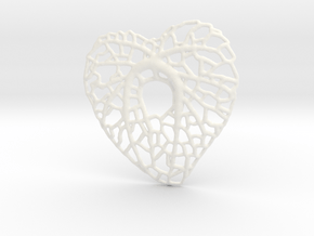 Leaf Heart in White Processed Versatile Plastic