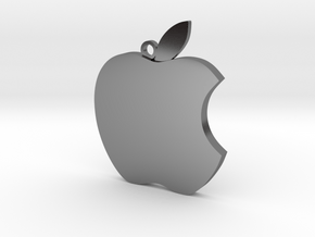 Apple logo in 3D in Fine Detail Polished Silver