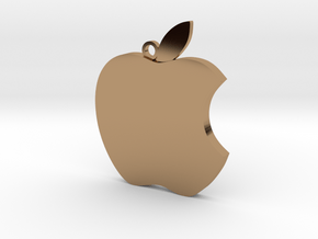 Apple logo in 3D in Polished Brass