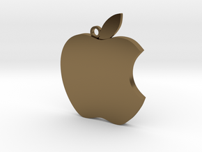 Apple logo in 3D in Polished Bronze