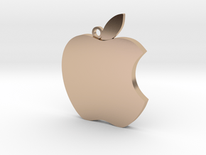 Apple logo in 3D in 14k Rose Gold Plated Brass