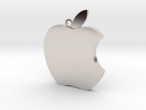 Apple logo in 3D in Rhodium Plated Brass