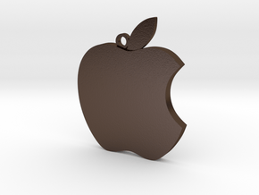 Apple logo in 3D in Polished Bronze Steel