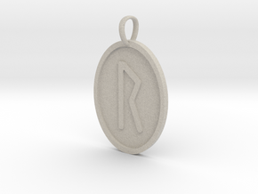 Raido Rune (Elder Futhark) in Natural Sandstone