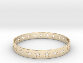 Stars Around (5 points, cut through) - Bracelet in 14k Gold Plated Brass: Small
