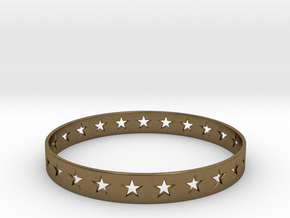 Stars Around (5 points, cut through) - Bracelet in Natural Bronze: Small