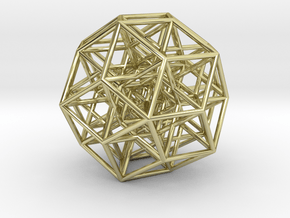 6D Cube projected into 3D in 18k Gold Plated Brass