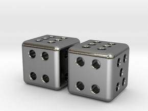 Tiny Metal Dice Set - Micro D6 in Polished Silver