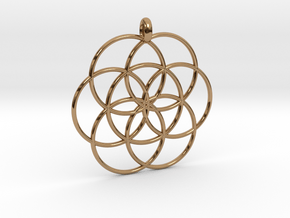Flower of Life - Hollow Pendant in Polished Brass