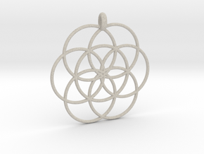 Flower of Life - Hollow Pendant in Natural Sandstone