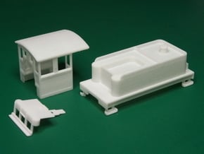 Parts for 2-8-0 conversion A (cab,pilot,tender) HO in White Processed Versatile Plastic