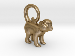 Monkey Earring in Polished Gold Steel