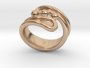 Threebubblesring 30 - Italian Size 30 in 14k Rose Gold Plated Brass