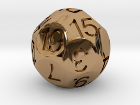 D19 Sphere Dice in Polished Brass