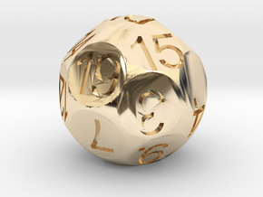 D19 Sphere Dice in 14k Gold Plated Brass