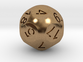 D18 Sphere Dice in Natural Brass